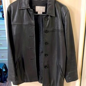 Vintage Nine West black leather barn jacket